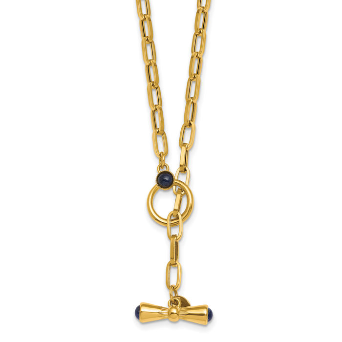 18 Karat massive Gelbgold blaue Saphir Gliederkette Halskette - Bild 10 von 18