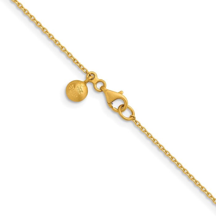 22k Solid Yellow Gold 1.3mm Cable Chain Necklace - Picture 9 of 27