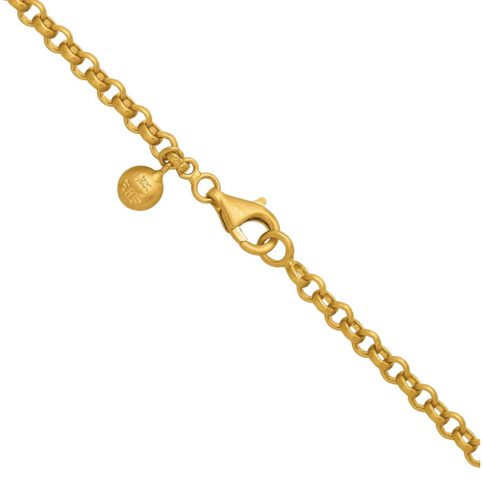 22k Solid Yellow Gold 3.8mm Cable Rolo Link Chain Belcher Necklace