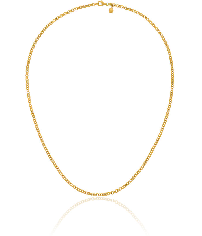 22k Solid Yellow Gold 3.8mm Cable Rolo Link Chain Belcher Necklace