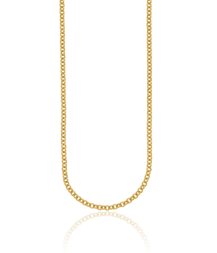 22k Solid Yellow Gold 3.8mm Cable Rolo Link Chain Belcher Necklace
