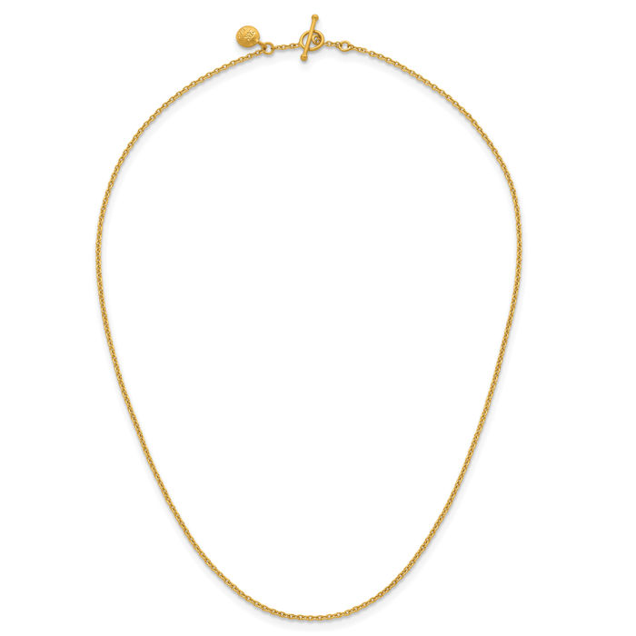 24K Solid Yellow Gold 1.3mm Cable Rolo Link Chain Belcher Necklace