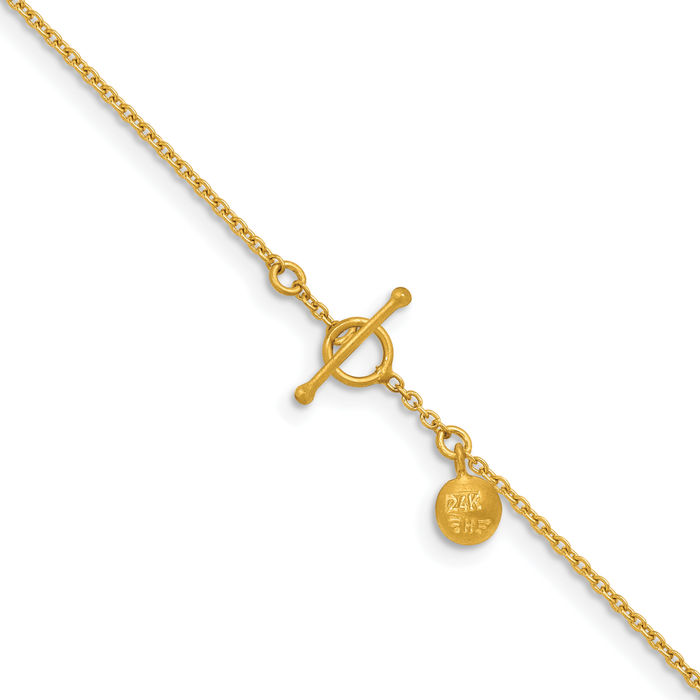 24K Solid Yellow Gold 1.3mm Cable Rolo Link Chain Belcher Necklace