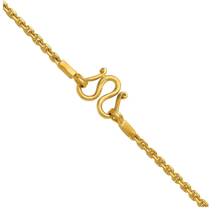 24K Solid Yellow Gold 2.5mm Cable Rolo Link Chain Belcher Necklace