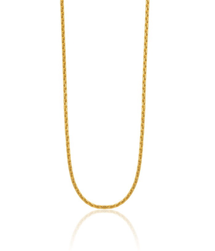 24K Solid Yellow Gold 2.5mm Cable Rolo Link Chain Belcher Necklace