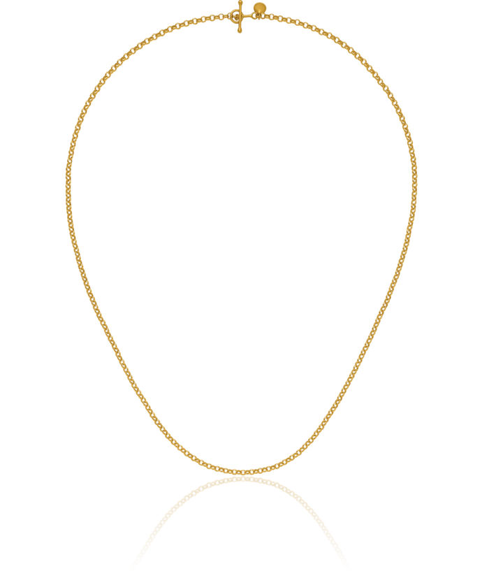 24K Solid Yellow Gold 3mm Cable Rolo Link Chain Belcher Necklace