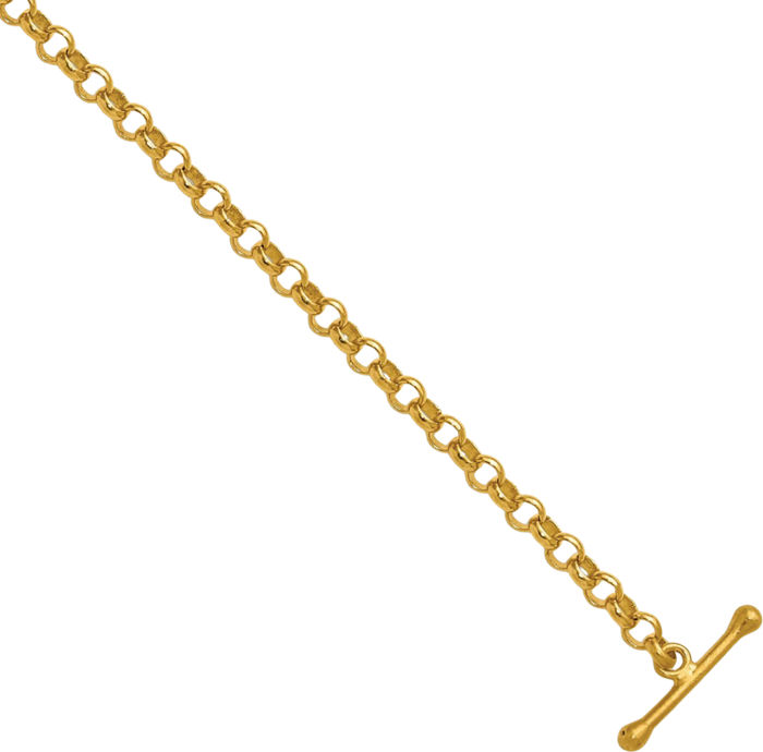 24K Solid Yellow Gold 3mm Cable Rolo Link Chain Belcher Necklace