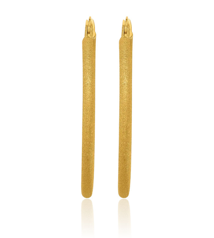 24K Solid Yellow Gold Round Medium Hoop Earrings