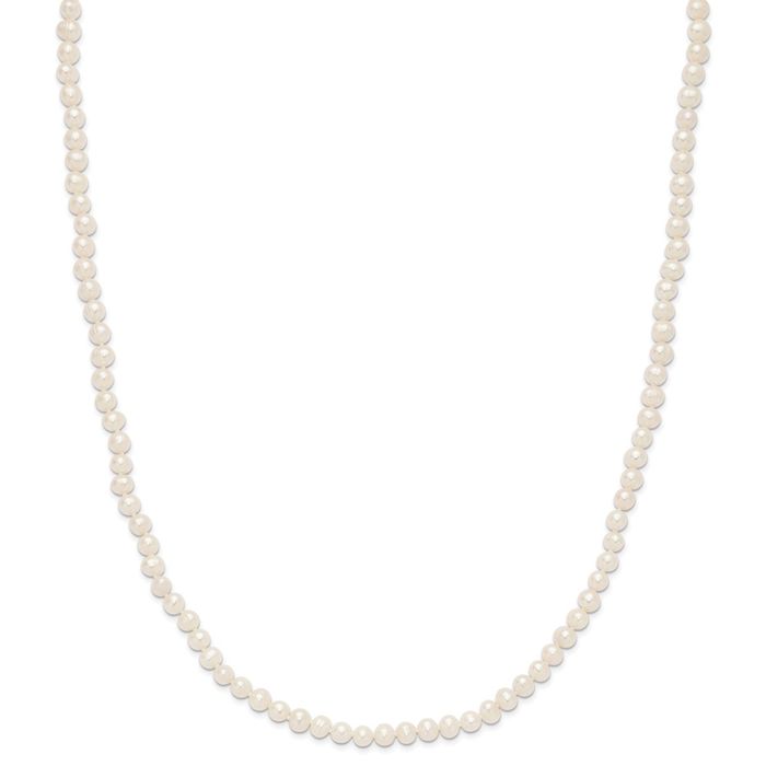 6mm White Round Freshwater Cultured Pearl Endless Necklace Chain