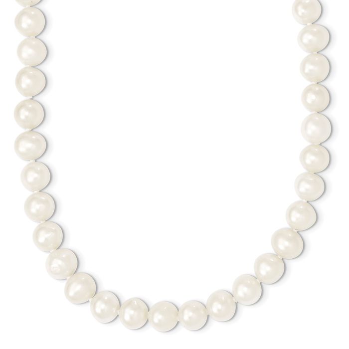 9mm White Round Freshwater Cultured Pearl Endless Necklace Chain