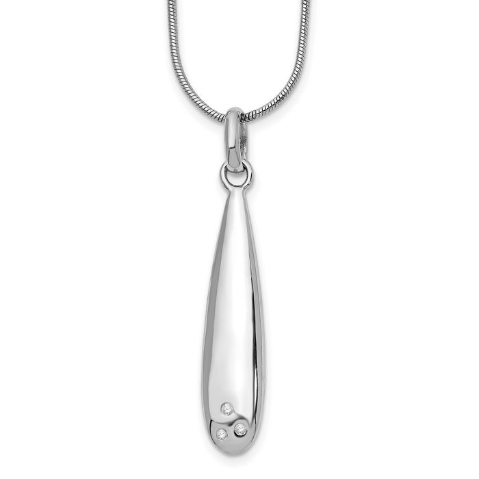 925 Sterling Silver Diamond Chain Necklace