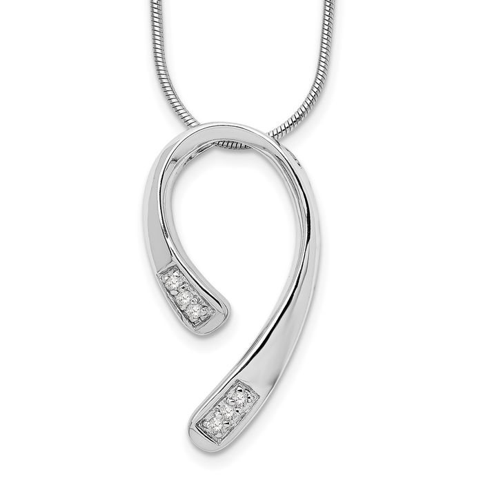 925 Sterling Silver Diamond Chain Necklace