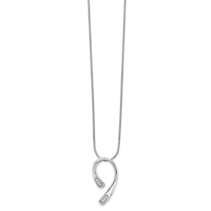 925 Sterling Silver Diamond Chain Necklace