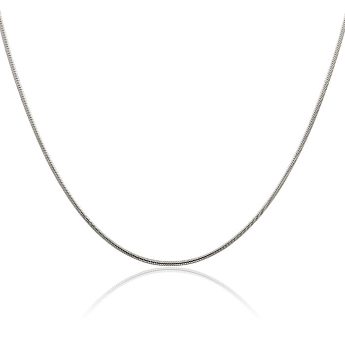 925 Sterling Silver 1.25mm Cubetto Omega Snake Chain Herringbone Necklace