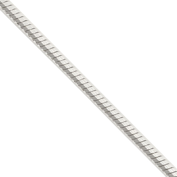 925 Sterling Silver 1.25mm Octagonal Cubetto Omega Snake Chain Herringbone Necklace
