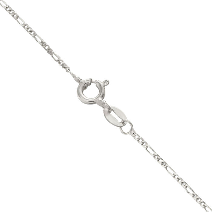 925 Sterling Silver 1.2mm Figaro Link Chain Necklace