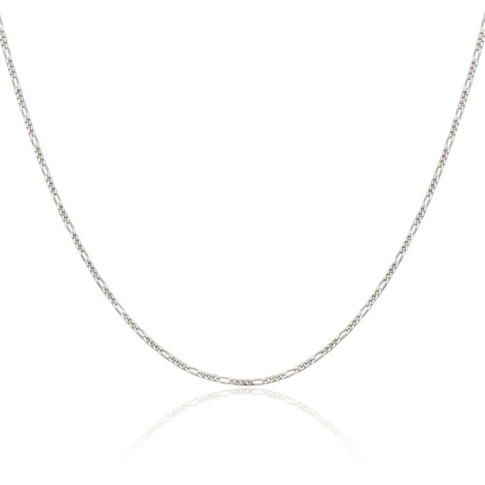 925 Sterling Silver 1.2mm Figaro Link Chain Necklace