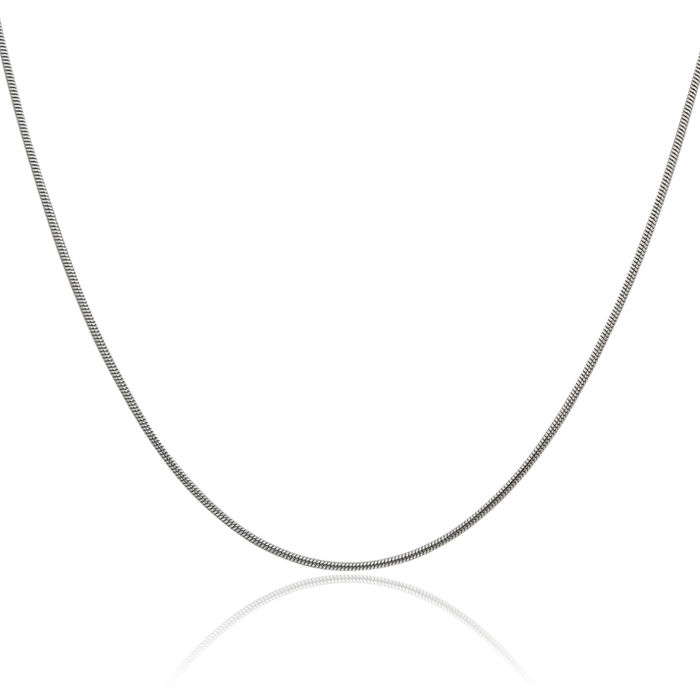 925 Sterling Silver 1.2mm Cubetto Omega Snake Chain Herringbone Necklace