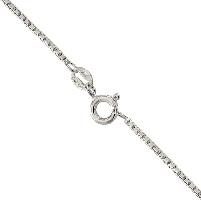 925 Sterling Silver 1.35mm 8 Sided Box Link Chain Necklace