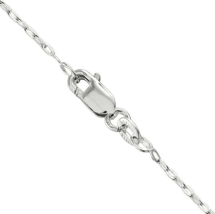 925 Sterling Silver 1.4mm Oval Cable Rolo Link Chain Belcher Necklace