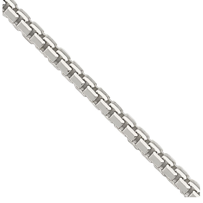 925 Sterling Silver 1.5mm 8 Sided Box Link Chain Necklace