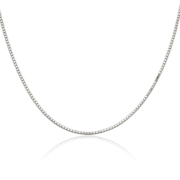 925 Sterling Silver 1.5mm Box Link Chain Necklace