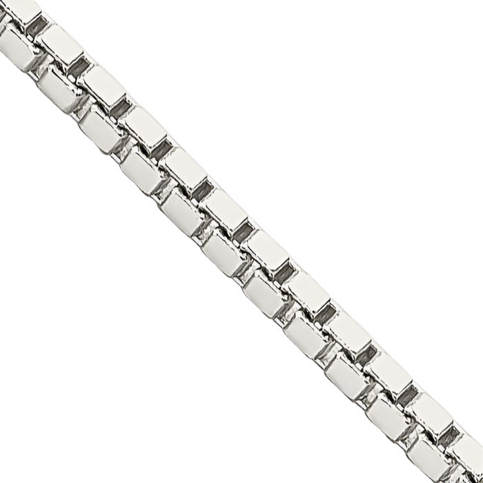 925 Sterling Silver 1.5mm Box Link Chain Necklace