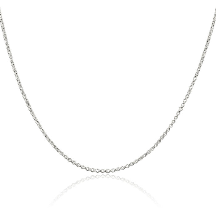 925 Sterling Silver 1.5mm Cable Rolo Link Chain Belcher Necklace