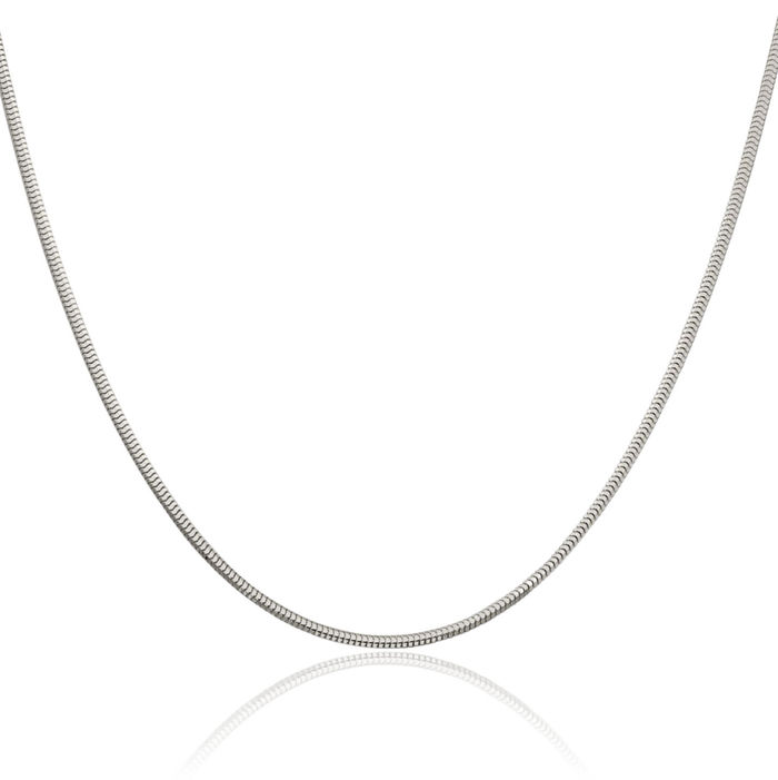 925 Sterling Silver 1.5mm Cubetto Omega Snake Chain Herringbone Necklace