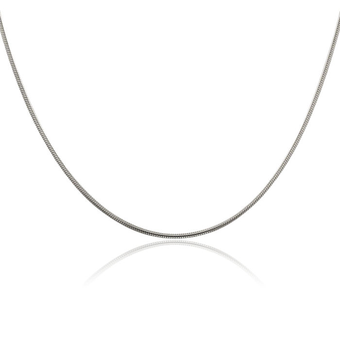 925 Sterling Silver 1.5mm Cubetto Omega Snake Chain Herringbone Necklace