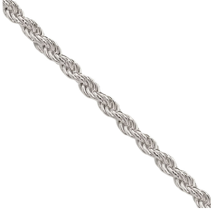 925 Sterling Silver 1.5mm Rope Chain Twisted Link Necklace