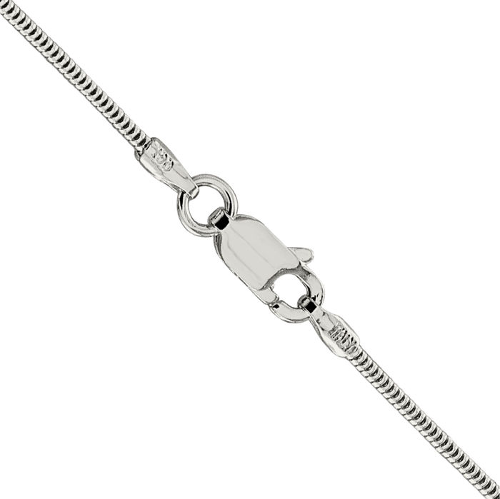 925 Sterling Silver 1.5mm Round Cubetto Omega Snake Chain Herringbone Necklace