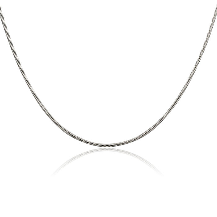 925 Sterling Silver 1.5mm Round Cubetto Omega Snake Chain Herringbone Necklace