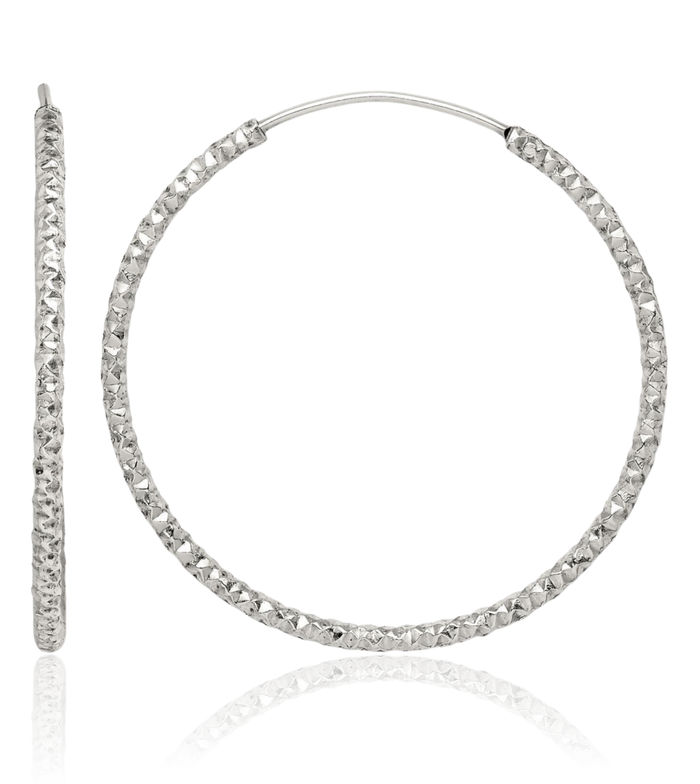 925 Sterling Silver 1.5x28mm Endless Round Medium Hoop Earrings