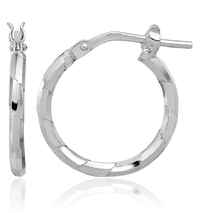 925 Sterling Silver 1.60mm Round Small Hoop Earrings
