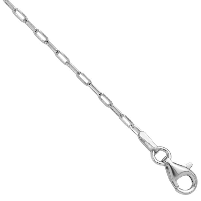 925 Sterling Silver 1.65mm Paperclip Link Necklace Chain