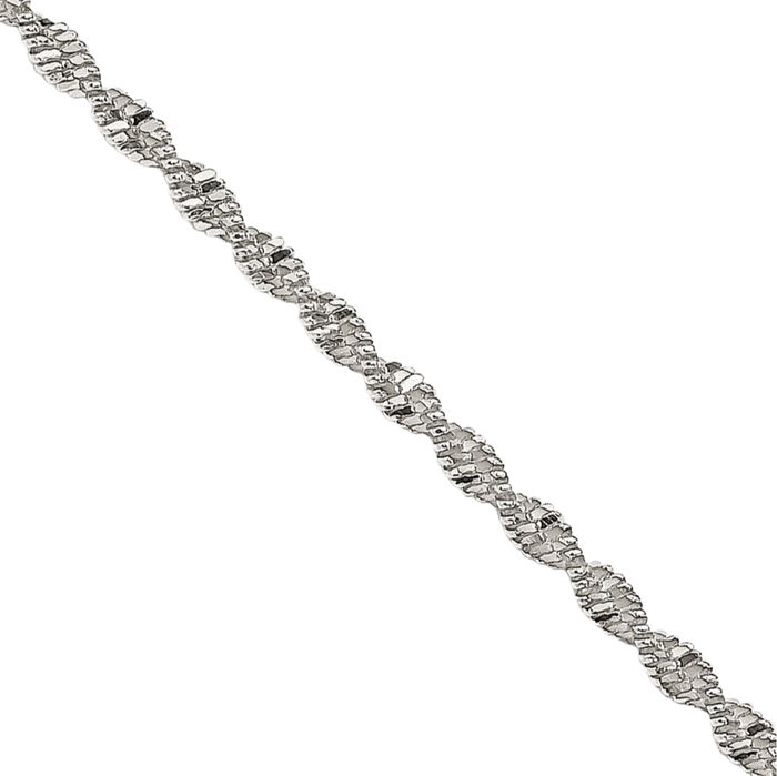 925 Sterling Silver 1.65mm Twisted Herringbone Chain Necklace