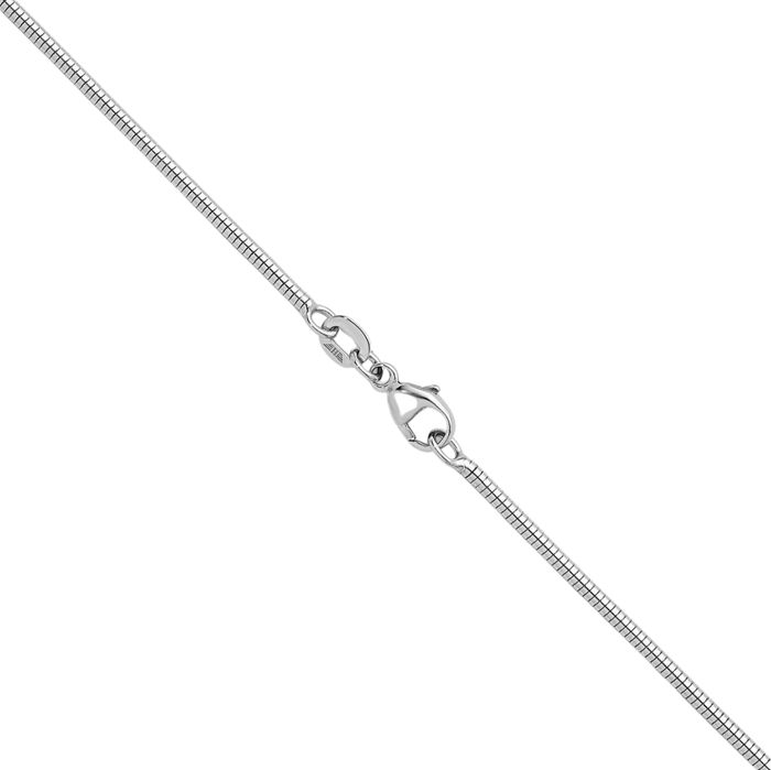 925 Sterling Silver 1.6mm Cubetto Omega Snake Chain Herringbone Necklace