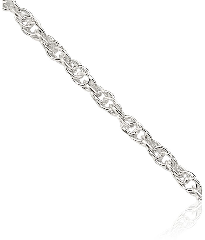 925 Sterling Silver 1.6mm Rope Chain Twisted Link Necklace