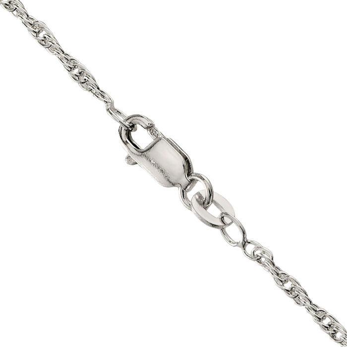 925 Sterling Silver 1.6mm Rope Chain Twisted Link Necklace