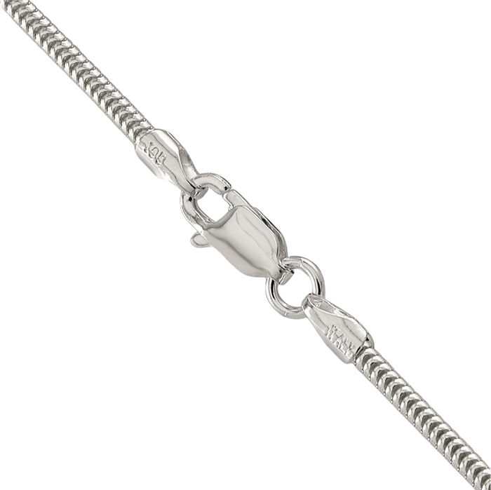 925 Sterling Silver 1.6mm Round Cubetto Omega Snake Chain Herringbone Necklace