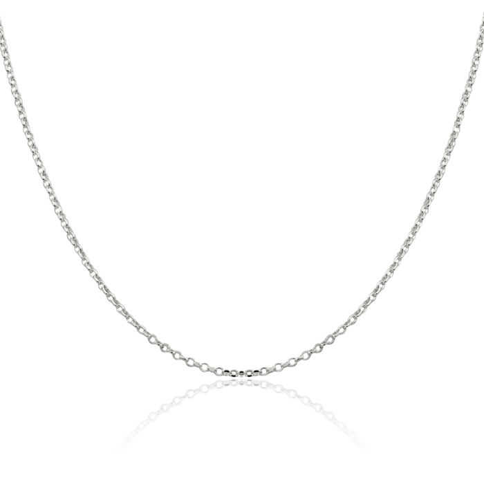 925 Sterling Silver 1.75mm Cable Rolo Link Chain Belcher Necklace