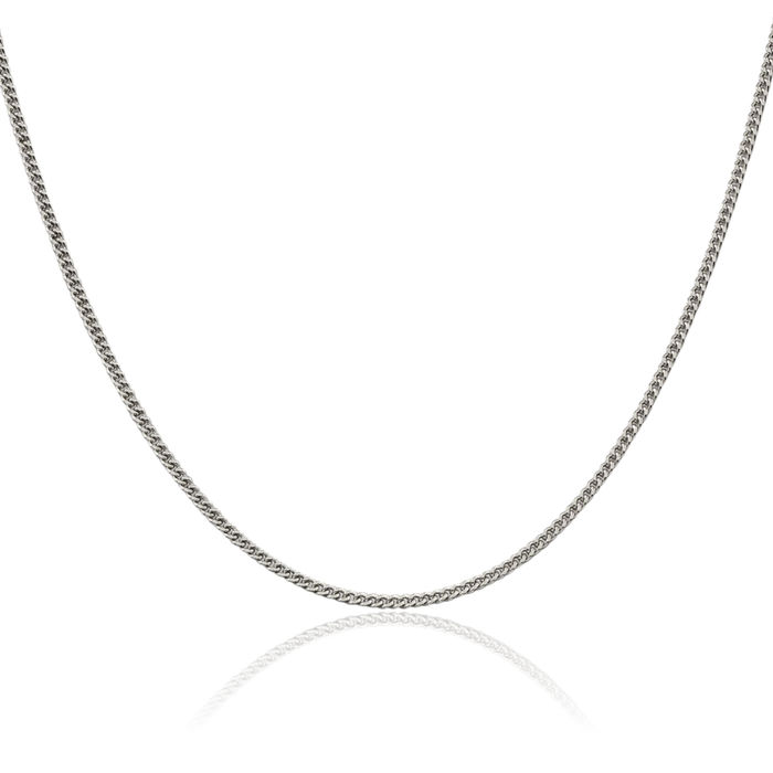 925 Sterling Silver 1.75mm Curb Link Chain Necklace