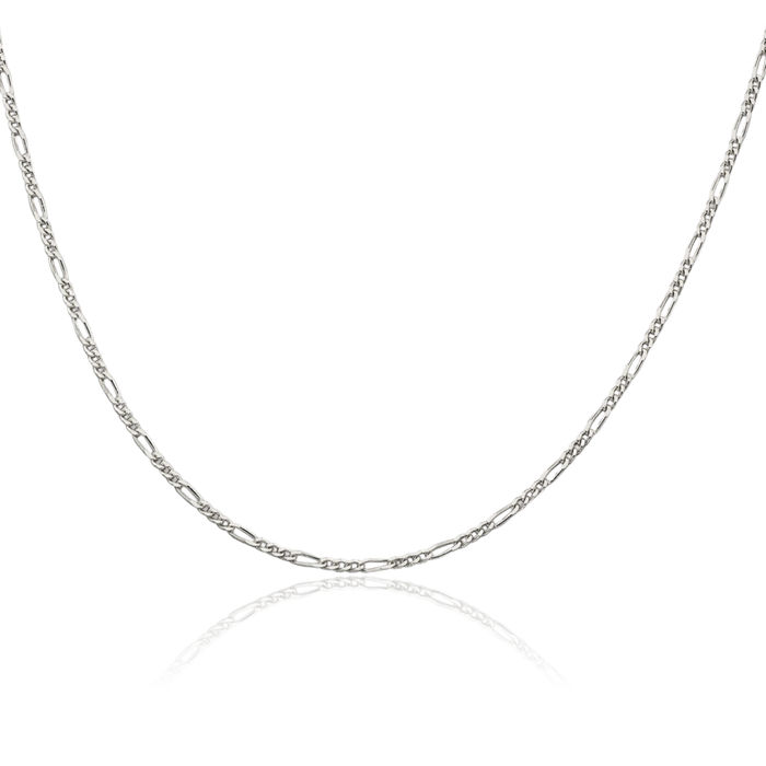 925 Sterling Silver 1.75mm Figaro Link Chain Necklace