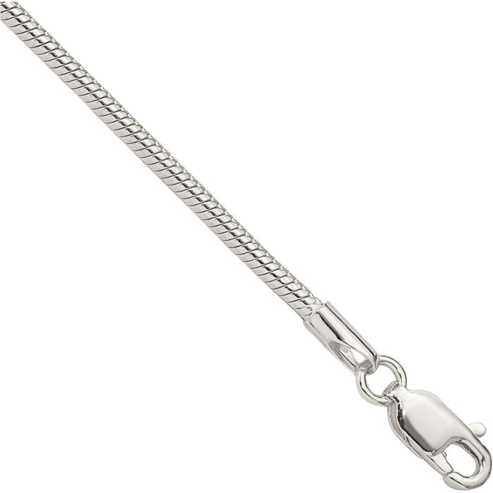 925 Sterling Silver 1.75mm Cubetto Omega Snake Chain Bracelet