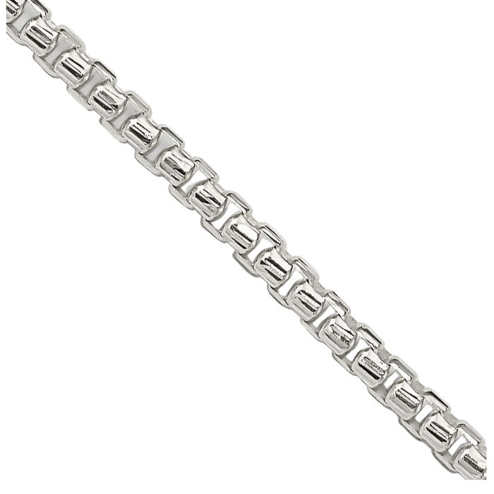 925 Sterling Silver 1.75mm Round Box Link Chain Necklace