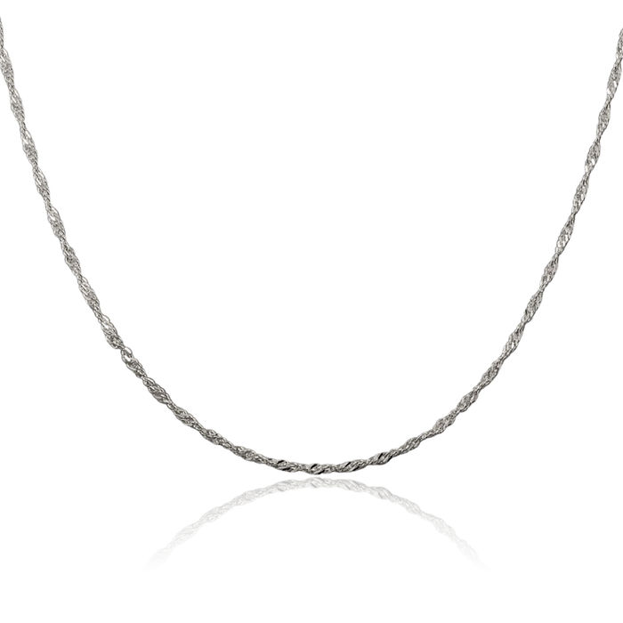 925 Sterling Silver 1.75mm Singapore Chain Necklace