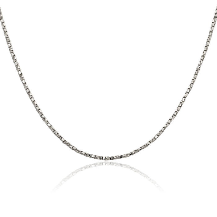 925 Sterling Silver 1.75mm Twisted Box Link Chain Necklace
