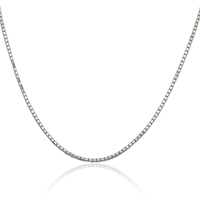 925 Sterling Silver 1.7mm 8 Sided Box Link Chain Necklace