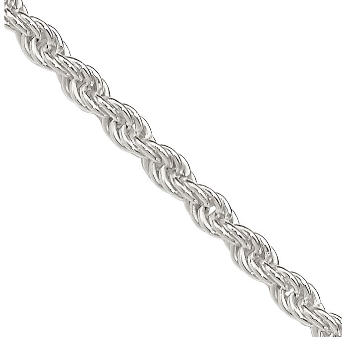 925 Sterling Silver 1.8mm Rope Chain Twisted Link Necklace